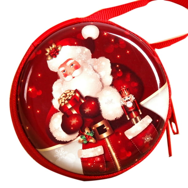 Womens Christmas Night Santa Claus Pattern Long Wallet & Purse Case Card Holder 
